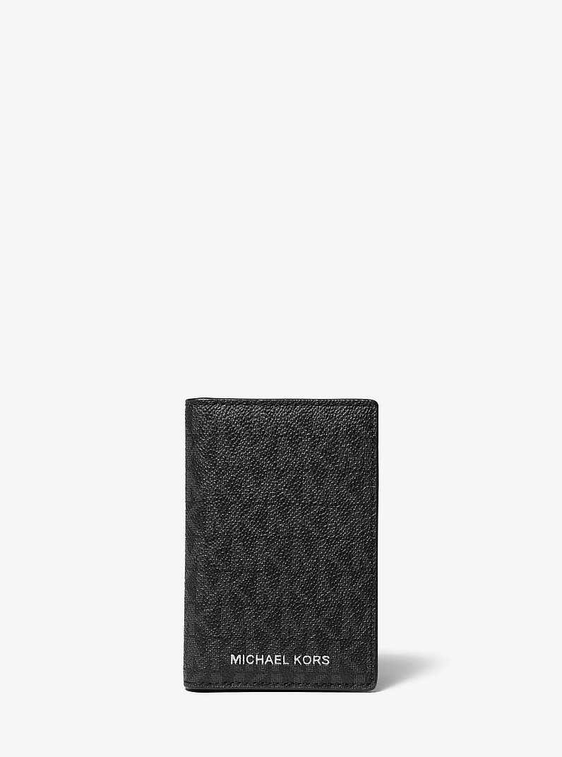 Hudson Logo Bi-Fold Card Case in BLACK | Michael Kors
