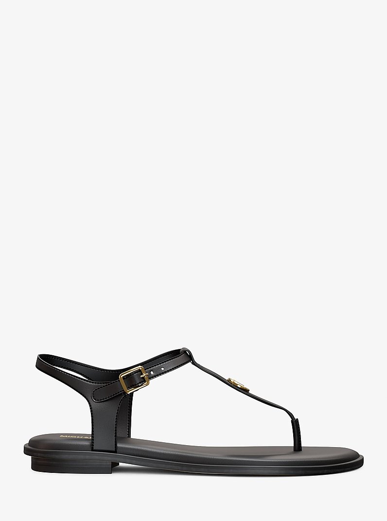 Mallory T-Strap Sandal in BLACK | Michael Kors