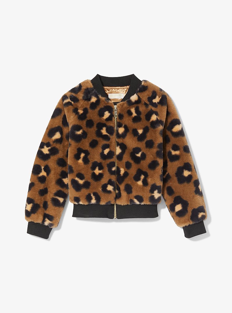 Leopard Print Faux Fur Jacket in CHEETAH | Michael Kors