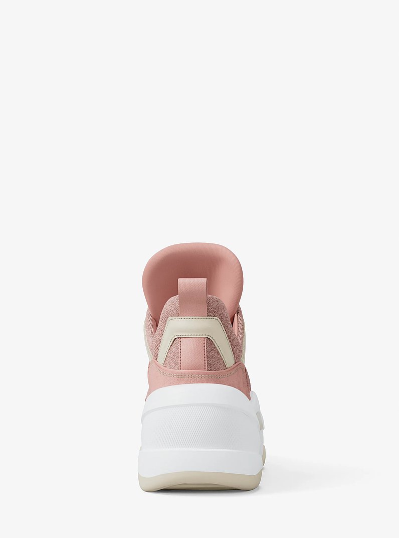 Olympia Mixed-Media Trainer in POWDER BLUSH | Michael Kors