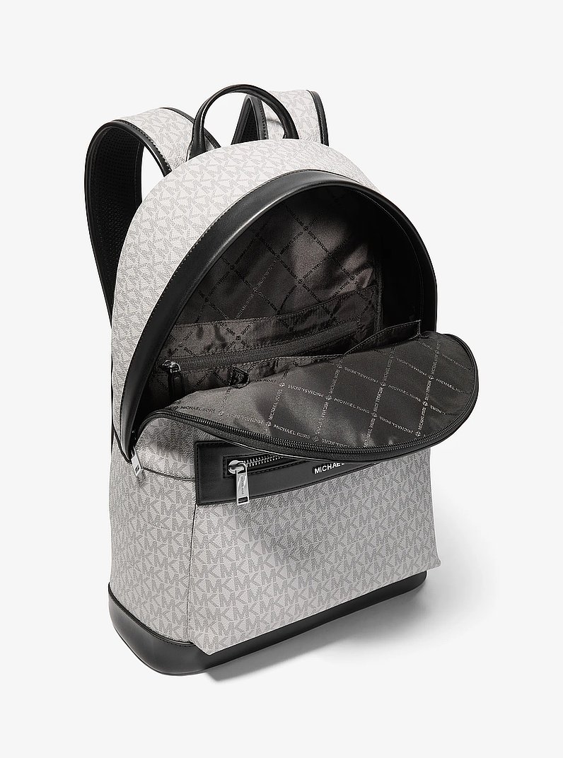 Jet Set Signature Logo Backpack in NICKEL | Michael Kors