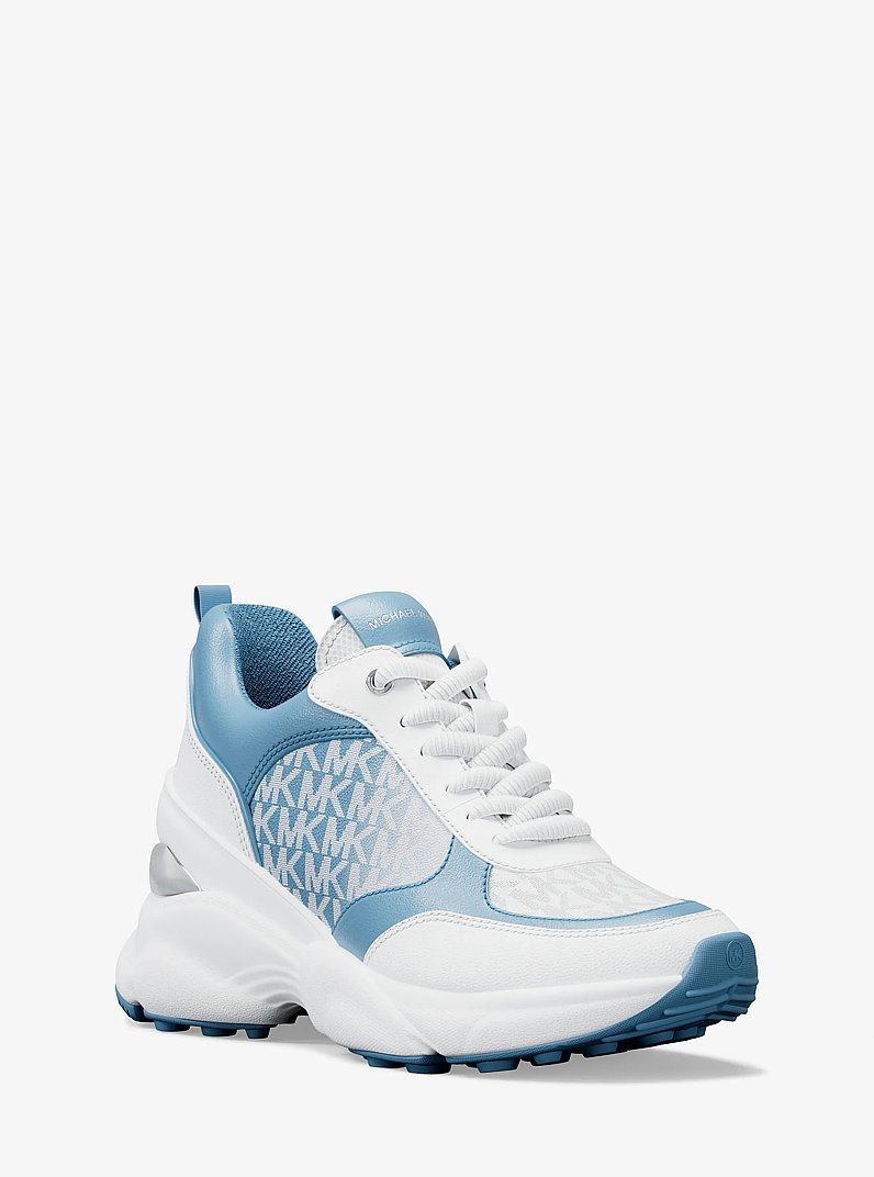 Katrina Mixed-Media Trainer in LIGHT SKY | Michael Kors