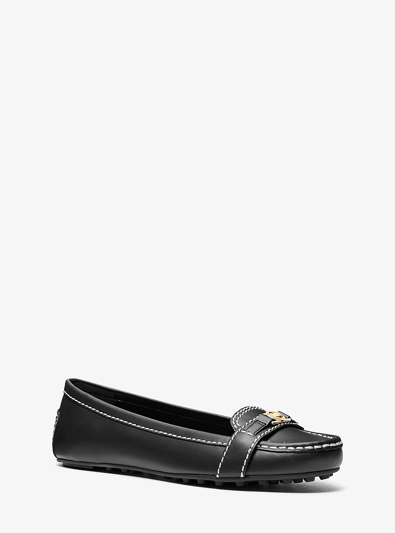 Mandy Leather Moccasin in BLACK | Michael Kors