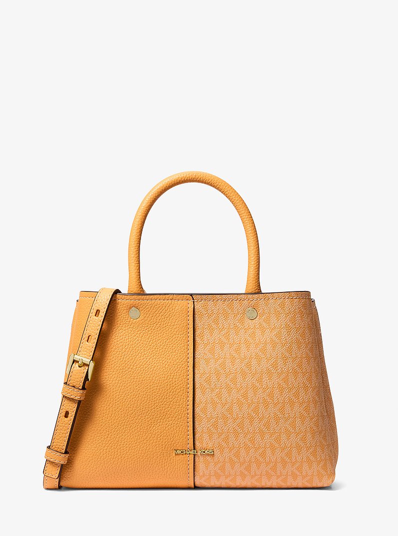Bolso satchel Flora mediano de piel con logotipo exclusivo in [3469] | Michael Kors