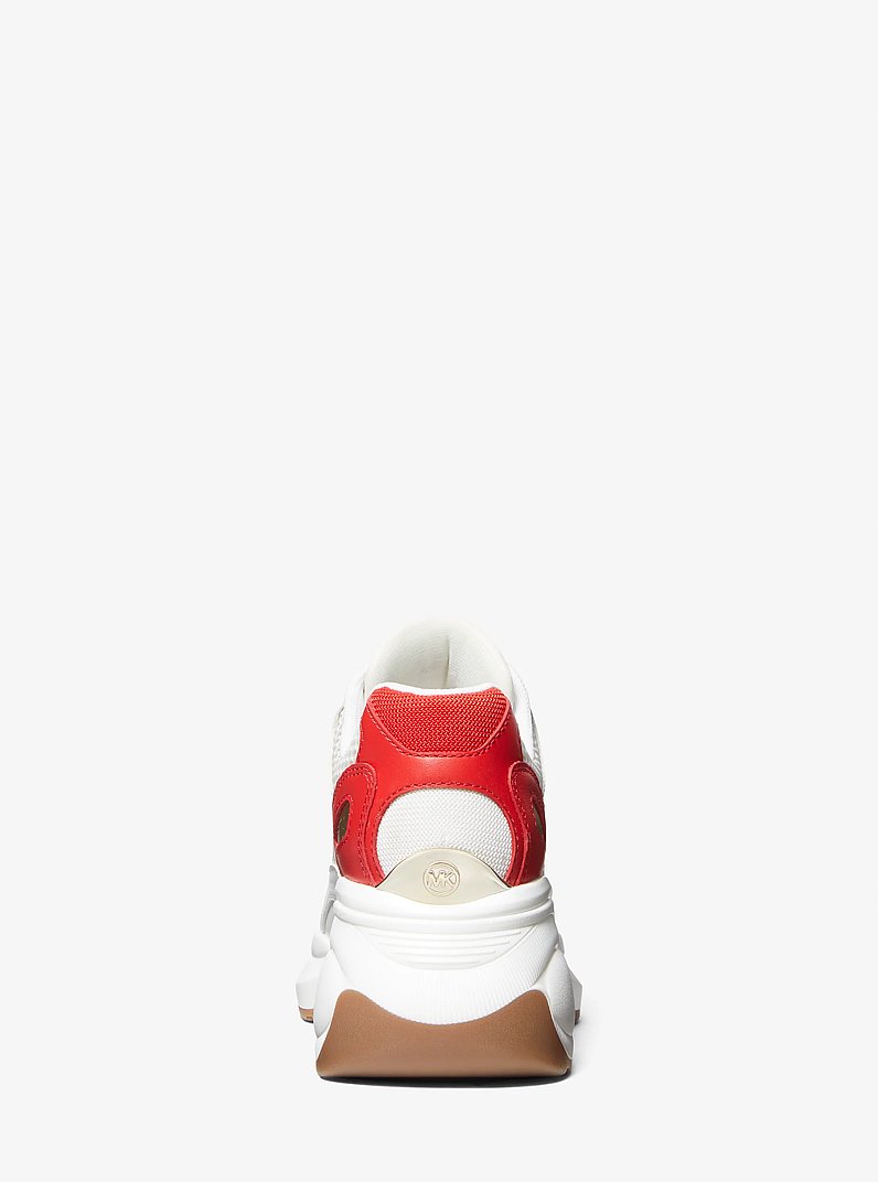 Zuma Leather and Mesh Trainer in LACQUER RED MULTI | Michael Kors