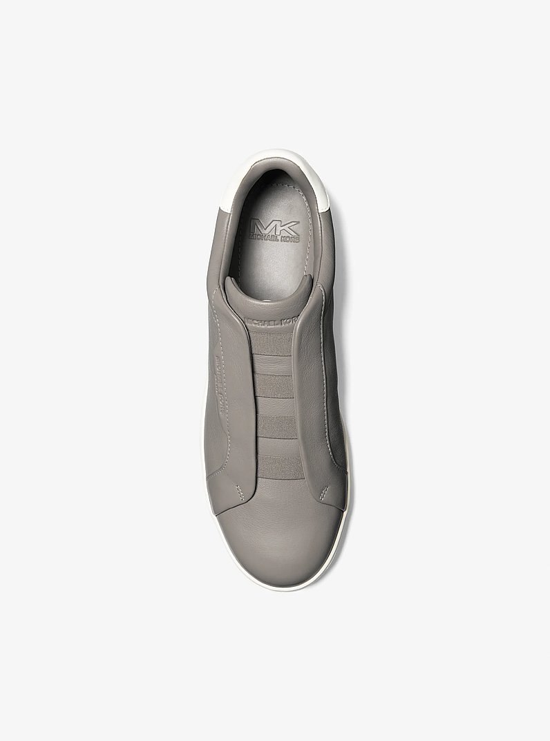 Keating Two-Tone Leather Slip-On Sneaker in HEATHER GREY | Michael Kors