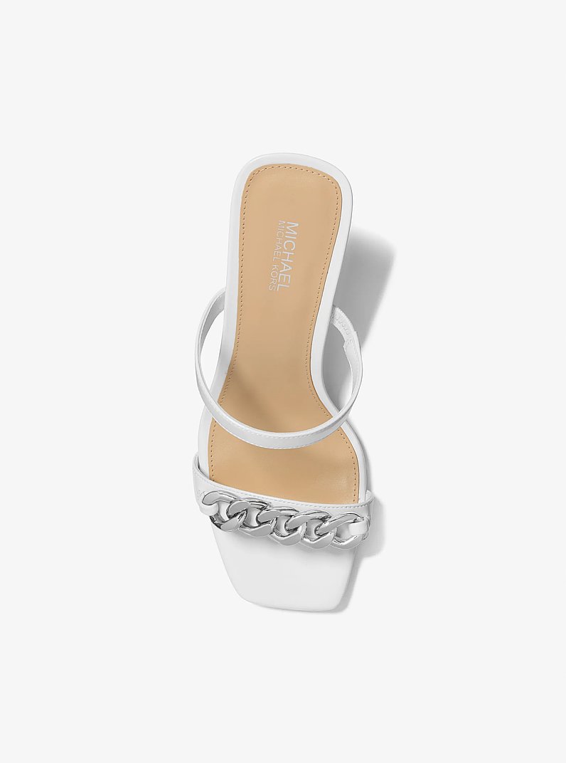 Amali Chain Embellished Sandal in OPTIC WHITE | Michael Kors