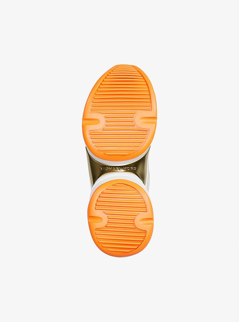 Olympia Mixed-Media Trainer in POP ORANGE | Michael Kors