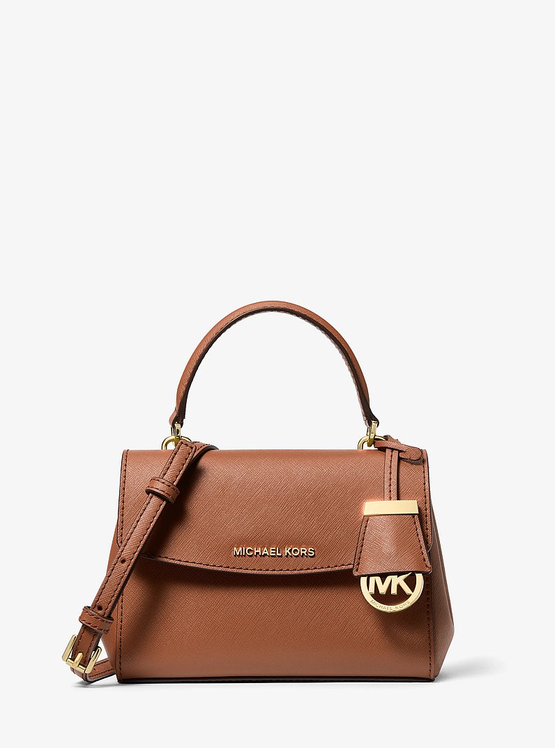 Ava Extra-Small Saffiano Leather Crossbody in LUGGAGE | Michael Kors