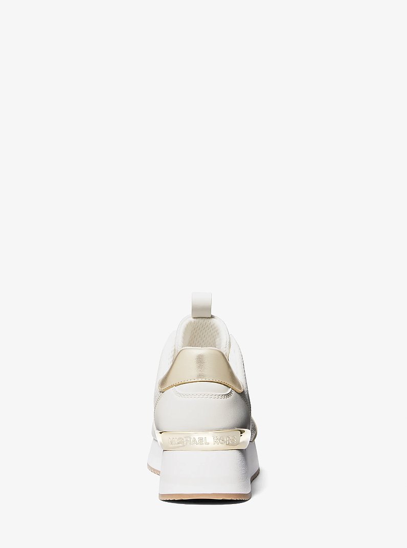 Raina Signature Logo Platform Trainer in VANILLA | Michael Kors