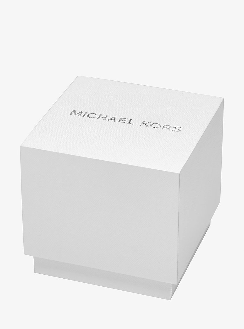 Everest Pav&eacute; Silver-Tone and Silicone Watch in POP ORANGE | Michael Kors