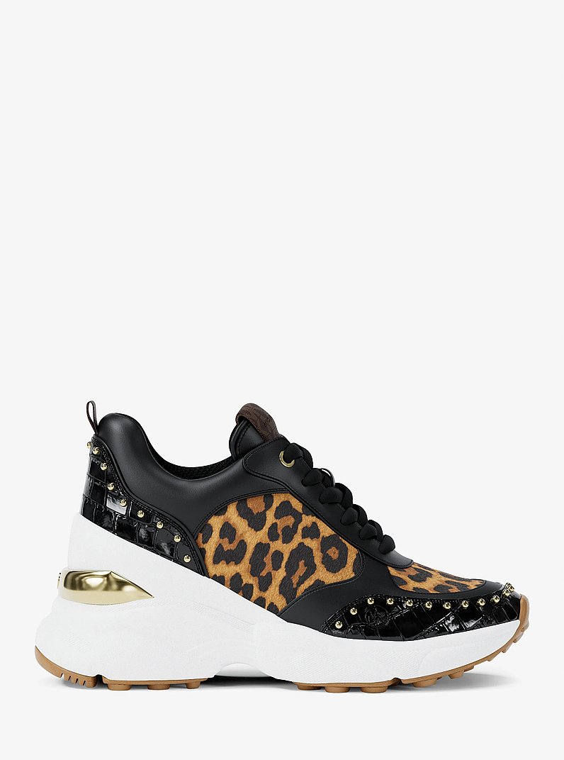 Katrina Mixed-Media Trainer in BUTTERSCOTCH | Michael Kors