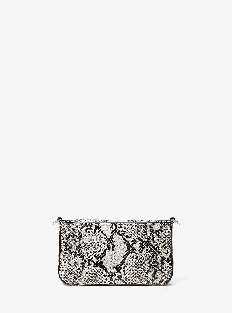 Petite pochette convertible Bryant en cuir gaufr&eacute; &agrave; motif de serpent in ALUMINIUM | Michael Kors
