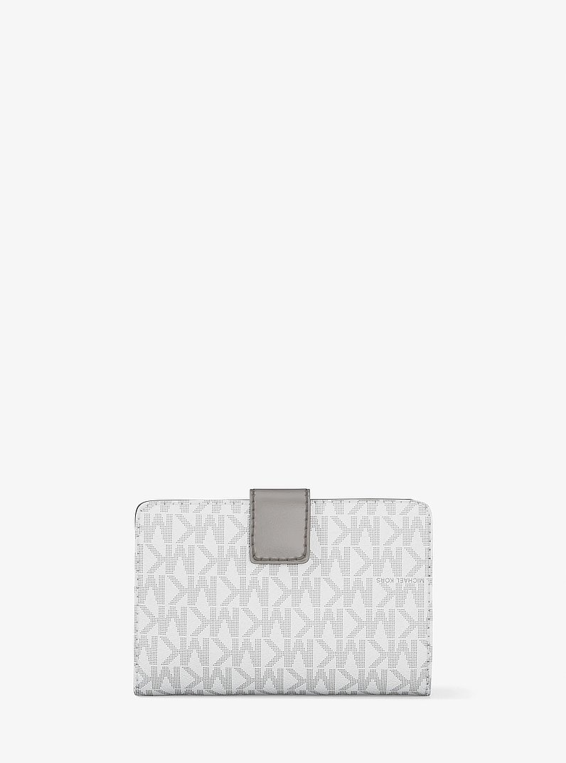 Jet Set Medium Signature Logo Bi-Fold Wallet in OPTIC WHITE | Michael Kors