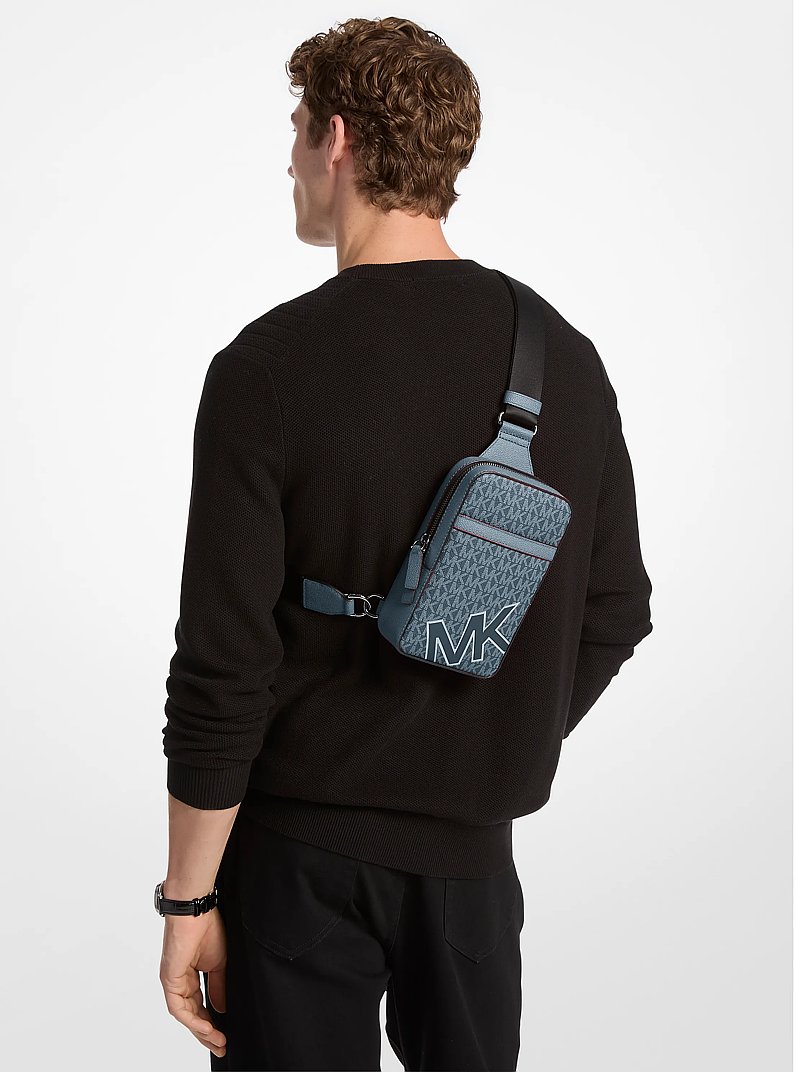 Cooper Medium Signature Logo Sling Pack in CORNFLOWER | Michael Kors