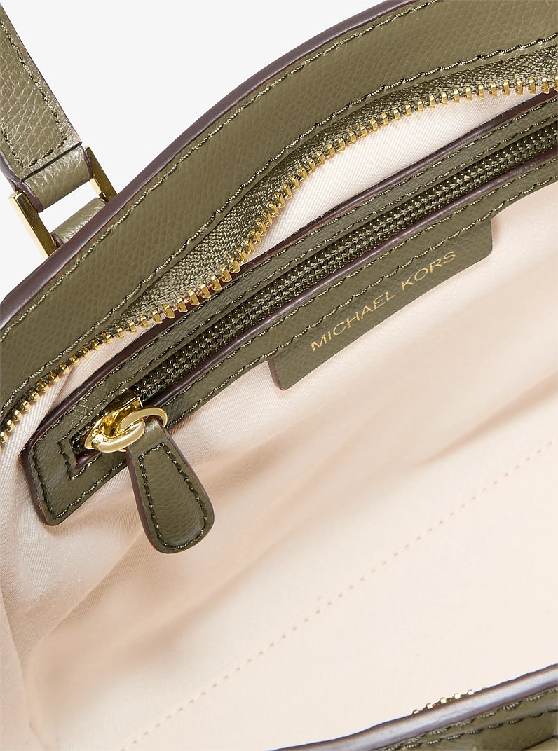 Taryn Small Leather Convertible Crossbody Bag in SAFARI GREEN | Michael Kors