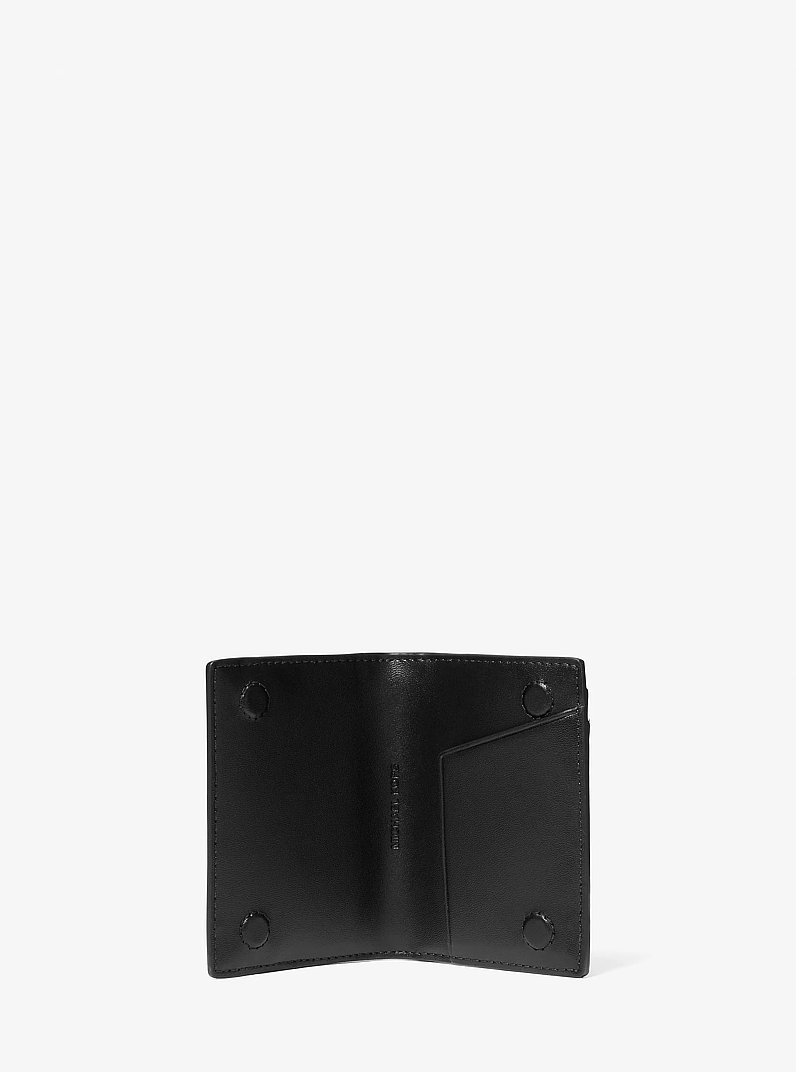 Cooper Large Signature Logo Folio Bi-Fold Wallet in PG/BLK MUL | Michael Kors