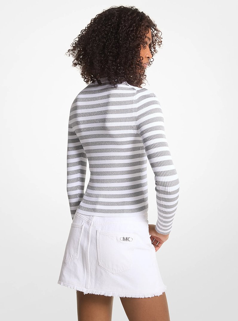 Jersey de punto metalizado a rayas