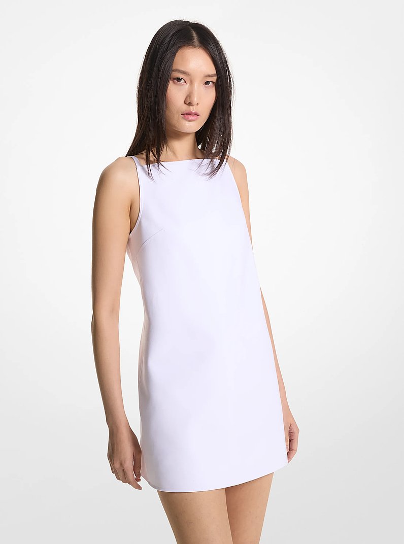 Cotton Blend Mini Dress in WHITE | Michael Kors