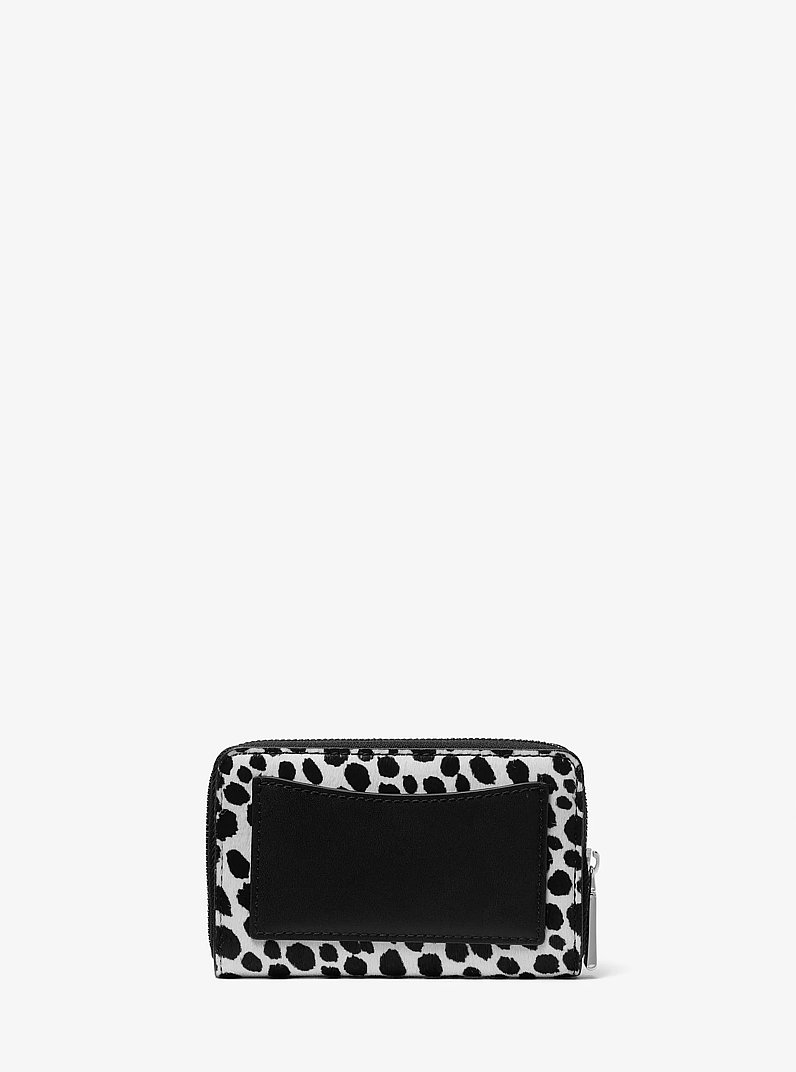 Jet Set Small Cheetah Print Calf Hair Wallet in BLACK COMBO | Michael Kors