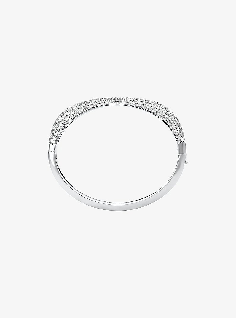 Quadratischer Armreif mit Pav&eacute; in SILBERFARBENER GLITZER | Michael Kors