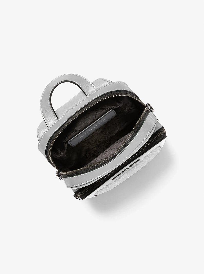 Bolso cruzado Hudson de piel granulada con doble cremallera in NICKEL | Michael Kors