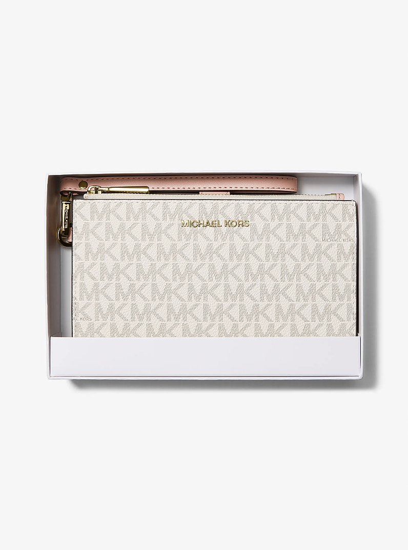 Adele Logo Smartphone Wallet in BRN/SFTPINK | Michael Kors