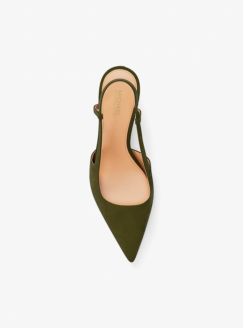 Escarpin &agrave; bride arri&egrave;re Alora en su&egrave;de in PISTACHE | Michael Kors