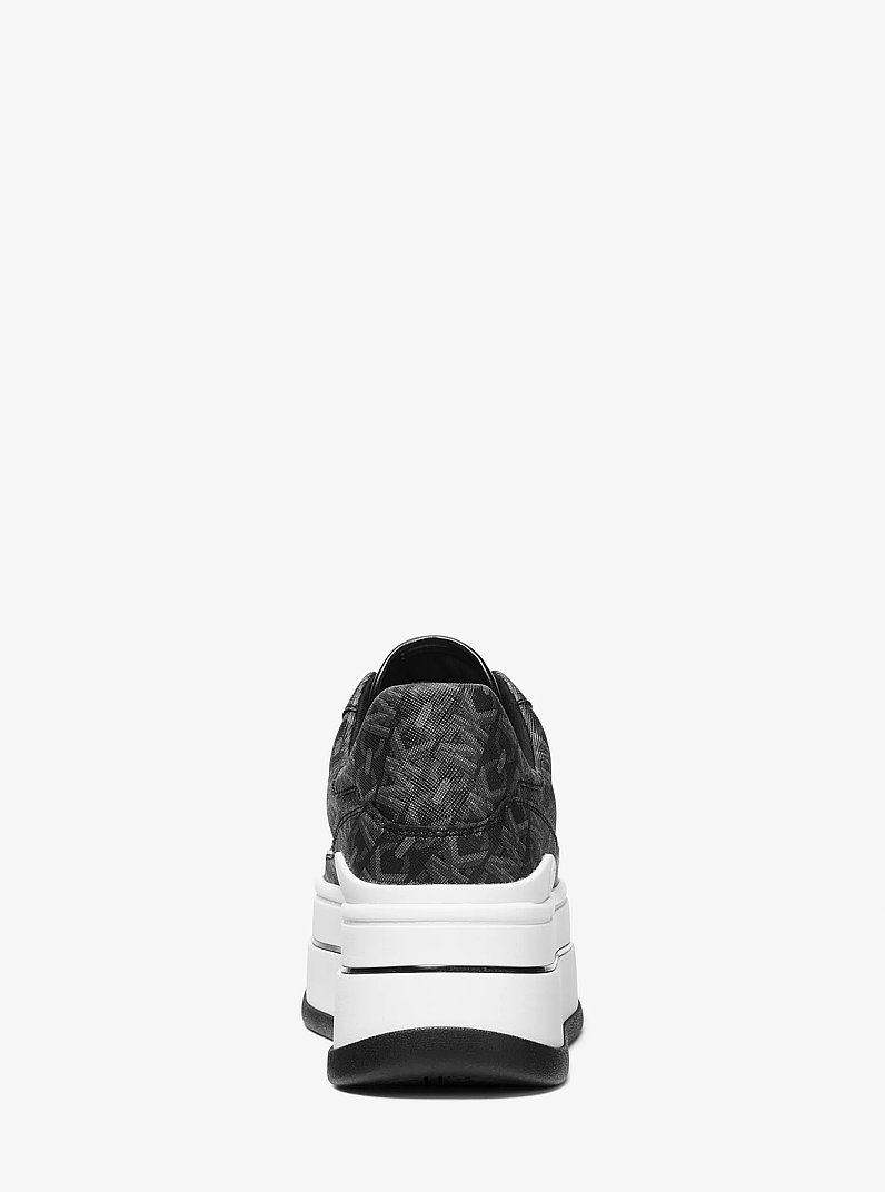 Hayes Empire Signature Logo Platform Sneaker in BLACK | Michael Kors