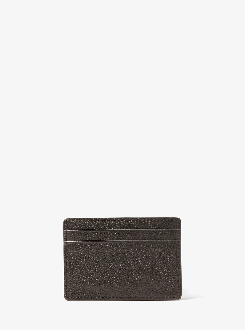 Pebbled Leather Card Case in CHOCOLATE | Michael Kors