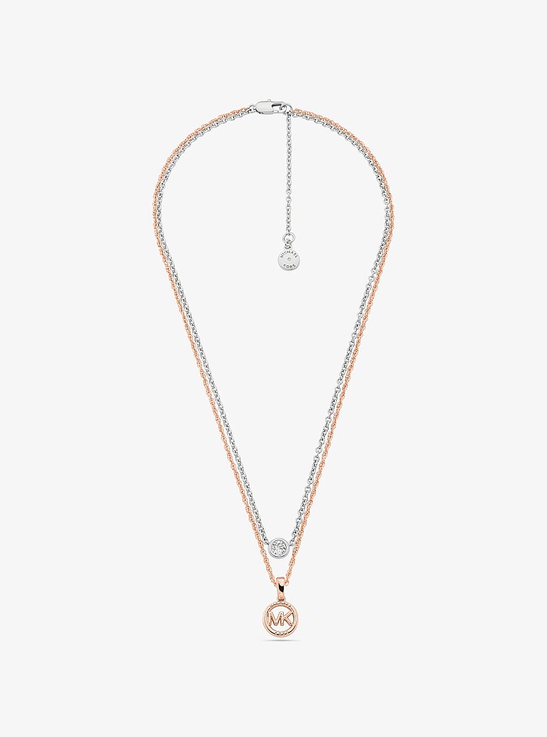 Double Layered Necklace and Stud Earrings Gift Set in TWO TONE | Michael Kors