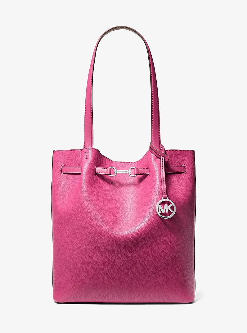 Carson Large Pebbled Leather Tote Bag in DRAGONFRUIT | Michael Kors