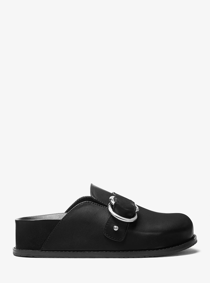 Jaden Leather Clog in BLACK | Michael Kors