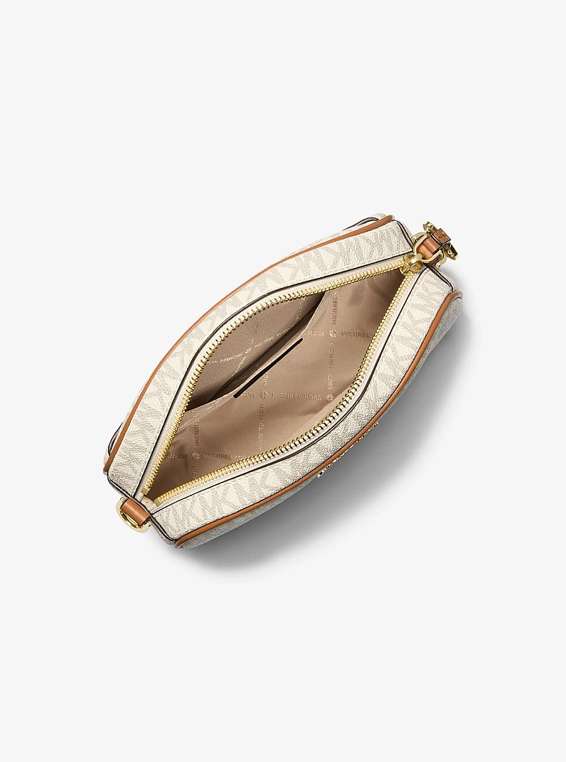 Jet Set Small Logo Convertible Camera Bag in VANILLA/ACORN | Michael Kors