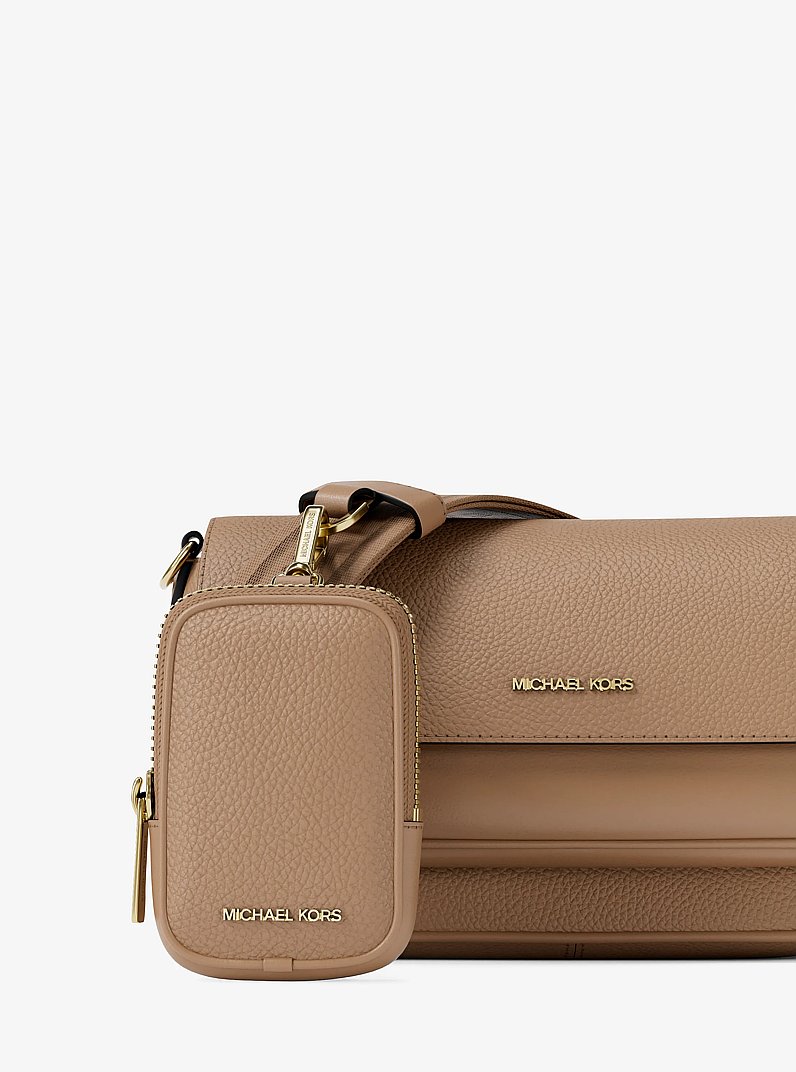 Jet Set Travel Small Pebbled Leather Crossbody Bag With Pouch in CAMEL | Michael Kors