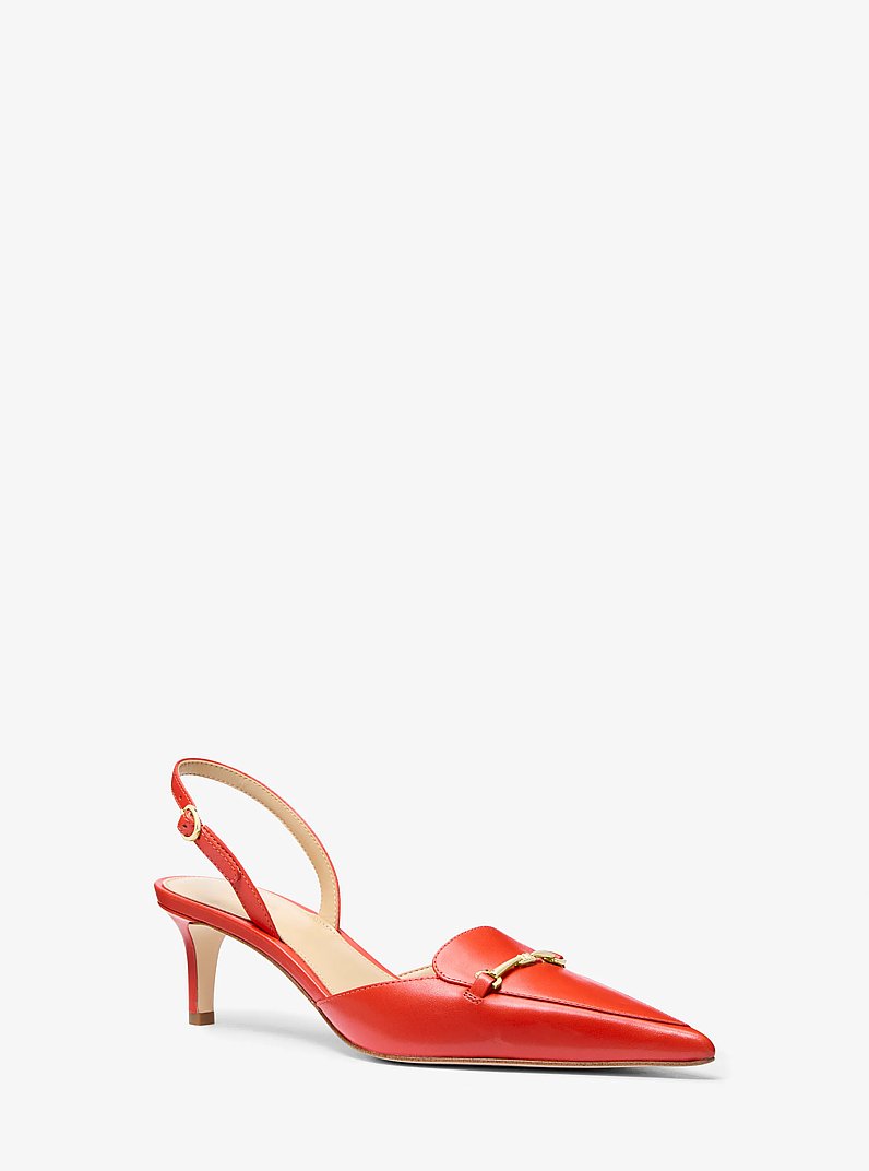 Lena Leather Slingback Pump in BURNT SIENNA | Michael Kors