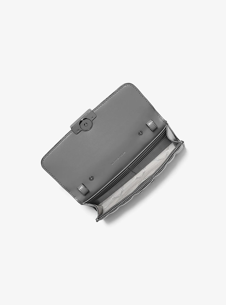 Sac &agrave; bandouli&egrave;re Tribeca convertible en cuir m&eacute;tallis&eacute;