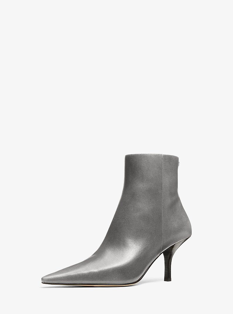 Selina Burnished Leather Ankle Boot in STORM | Michael Kors