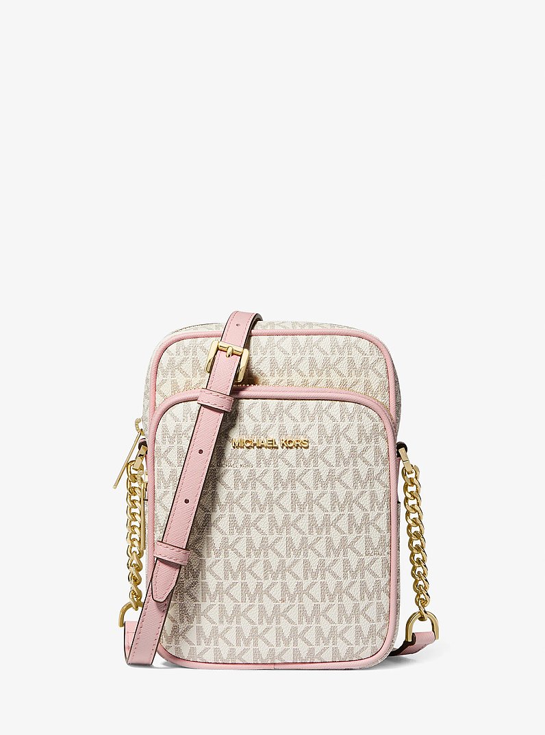 Bandolera Jet Set Travel mediana con logotipo in ROS&Aacute;CEO POLVORIENTO MULTICOLOR | Michael Kors