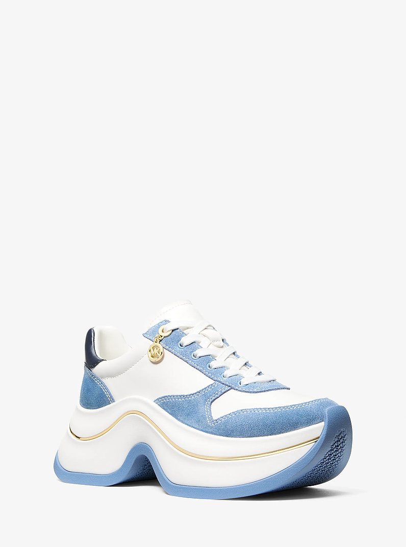 Arla Leather and Suede Trainer in FRCH BLU MLT | Michael Kors