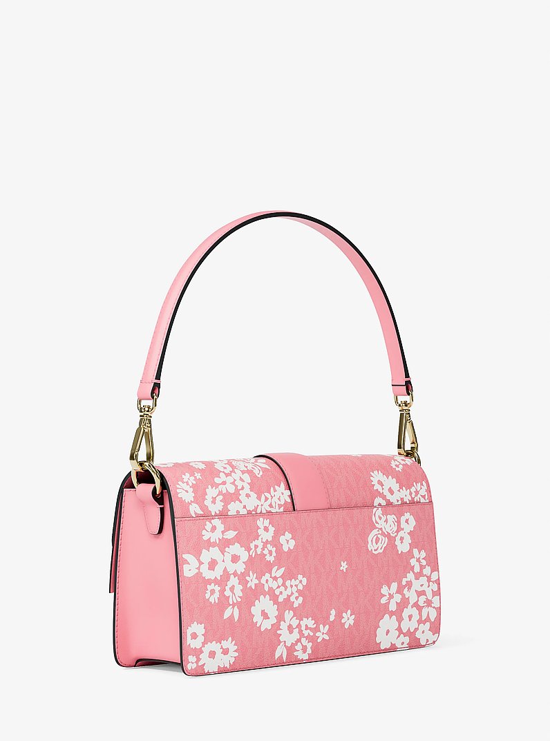 Sac &agrave; &eacute;paule convertible Greenwich de taille moyenne &agrave; imprim&eacute; &agrave; logo Signature in &OElig;ILLET | Michael Kors