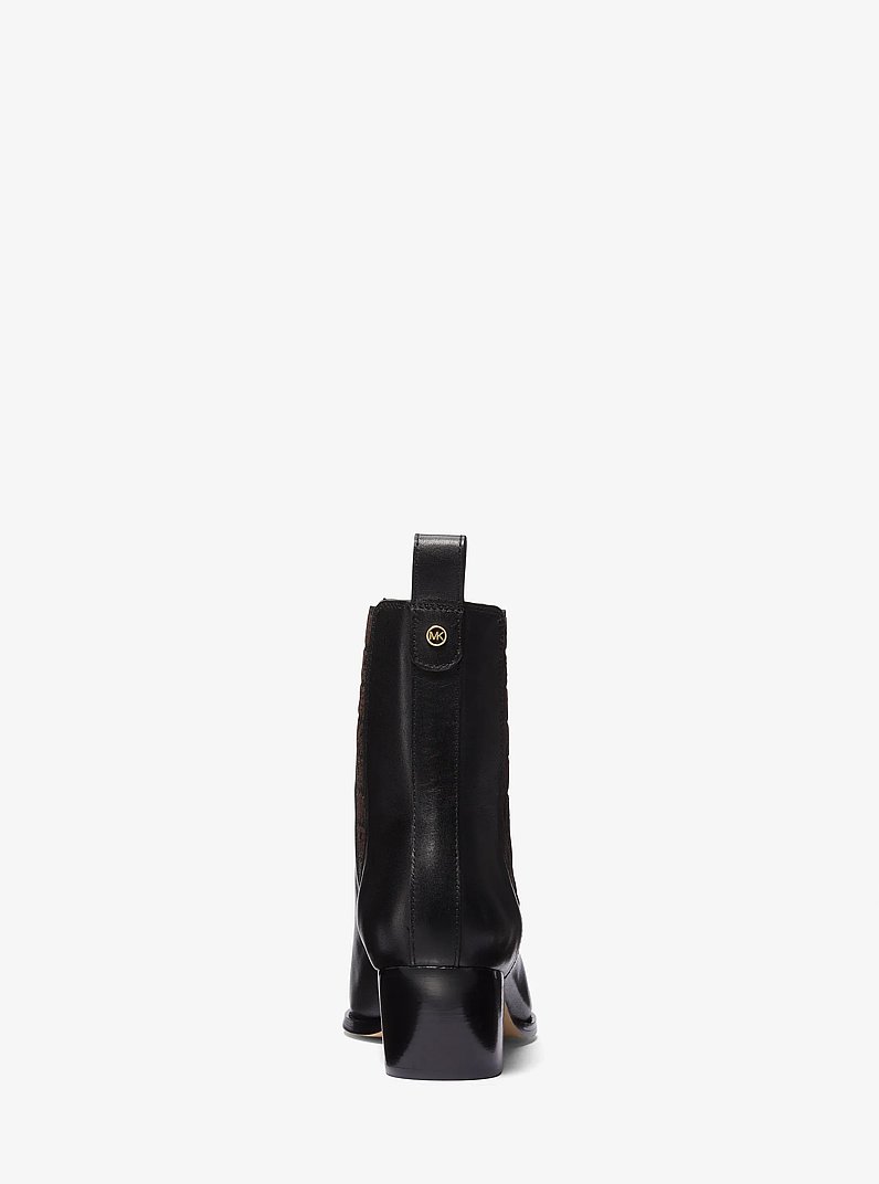 Kinlee Leather and Stretch Knit Ankle Boot