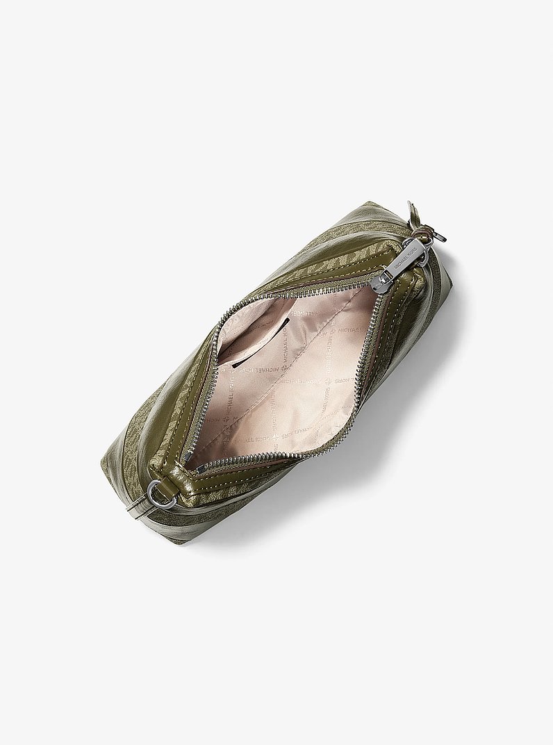 Sammy Small Signature Logo and Patent Convertible Crossbody Bag in OLIVE | Michael Kors