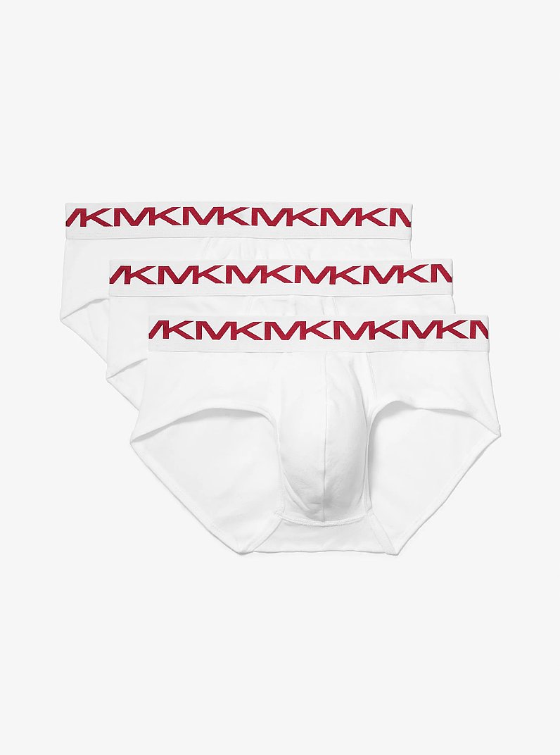 3-Pack Cotton Briefs in WHITE | Michael Kors