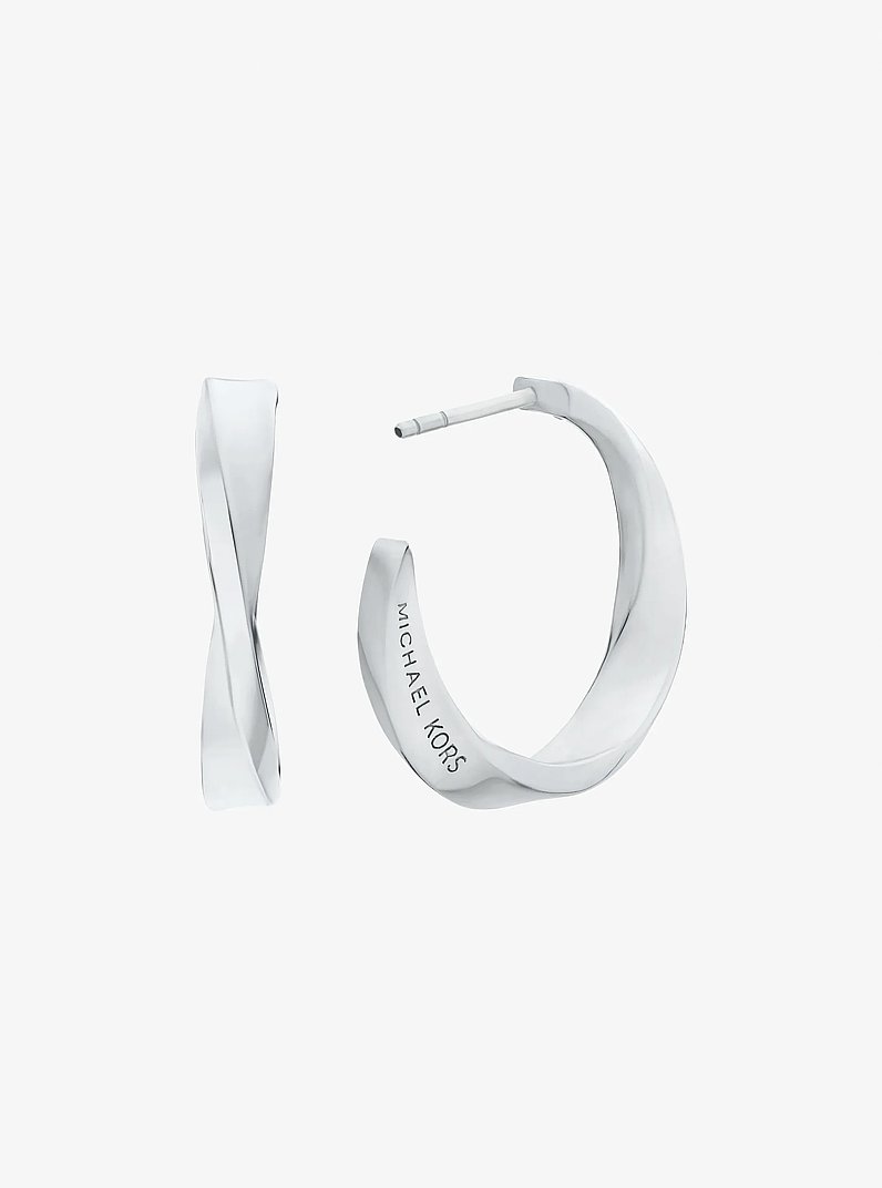 Twist Hoop Earrings in SILVER | Michael Kors