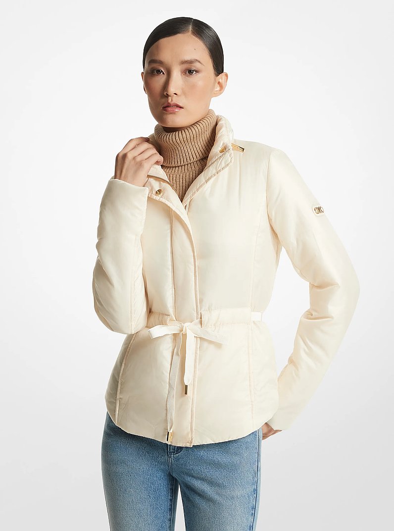Recycled Satin Cir&eacute; Puffer Jacket