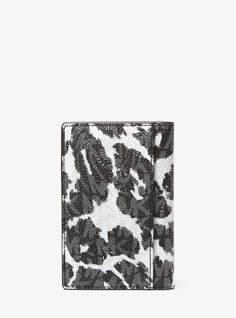 Bifold-Kartenetui Hudson mit Leopardenmuster und Logo