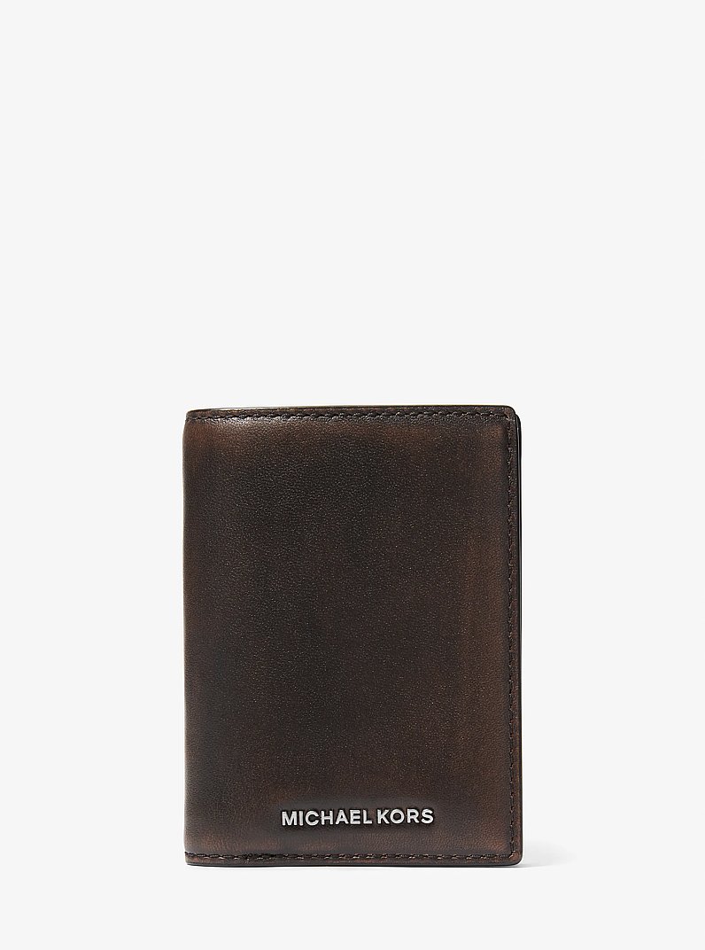 Hudson Leather Folio Card Case   in CHOCOLATE | Michael Kors