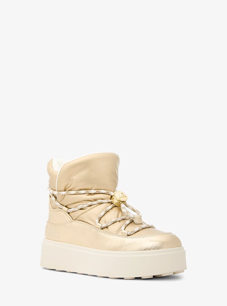 Romey Metallic Lace-Up Boot in PALE GOLD | Michael Kors