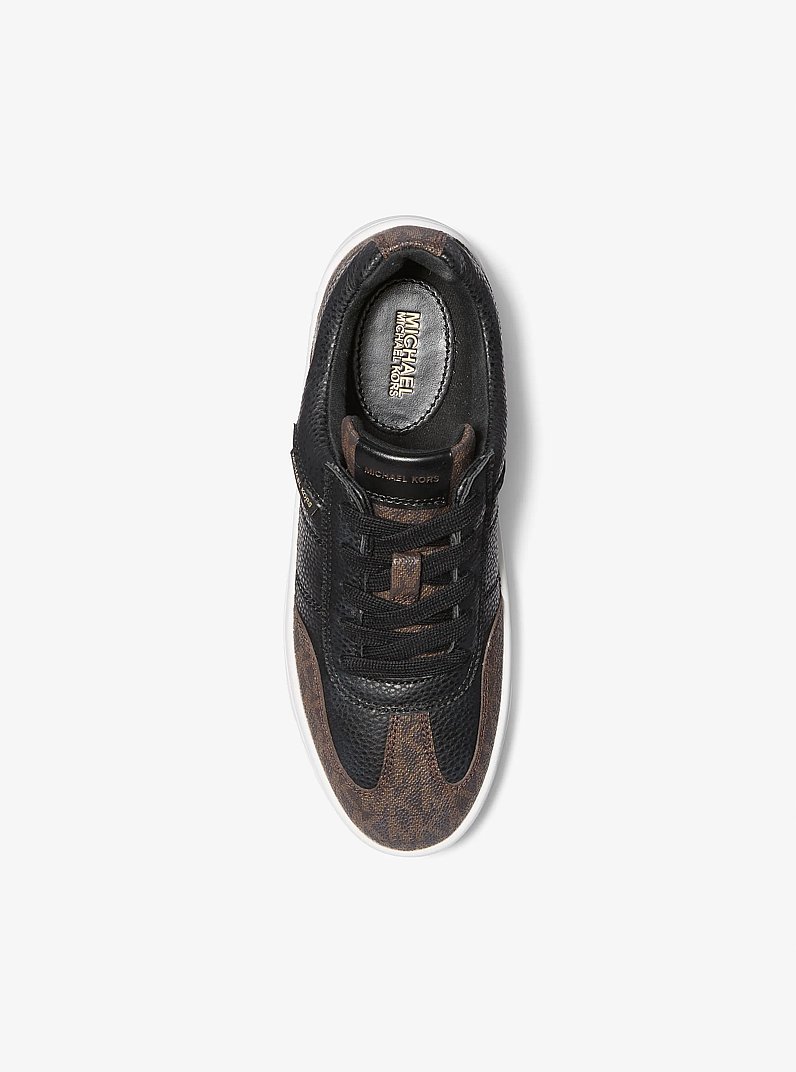 Kai Mixed-Media Sneaker in BLK/BROWN | Michael Kors